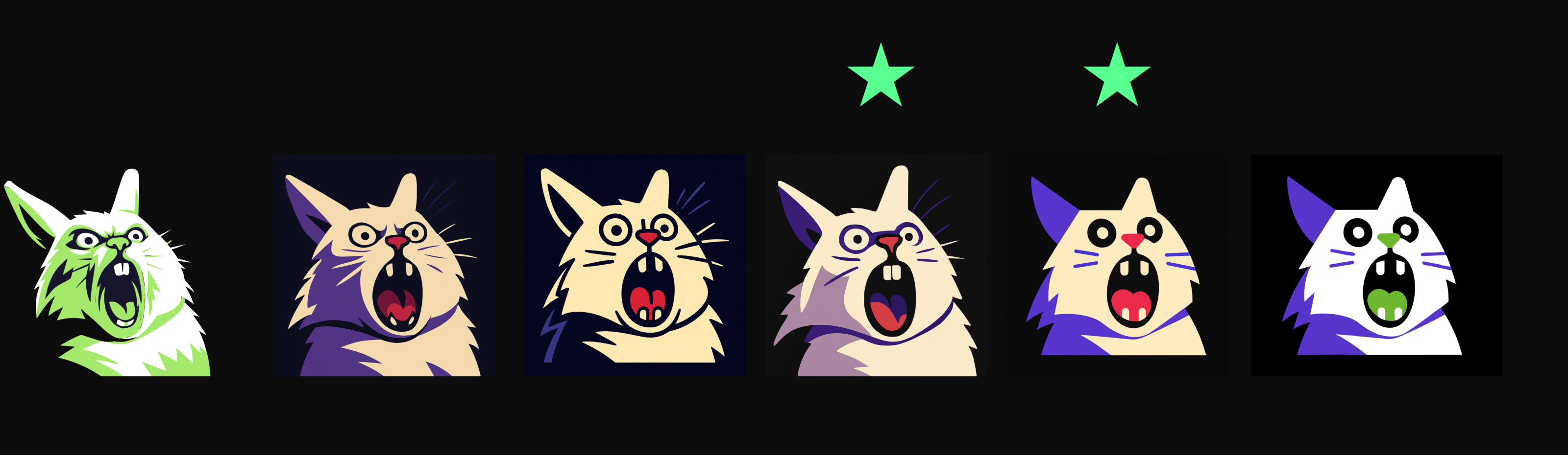 Mascot design progress, six iterations