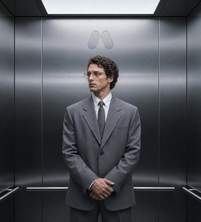 Character inside the MEXC elevator