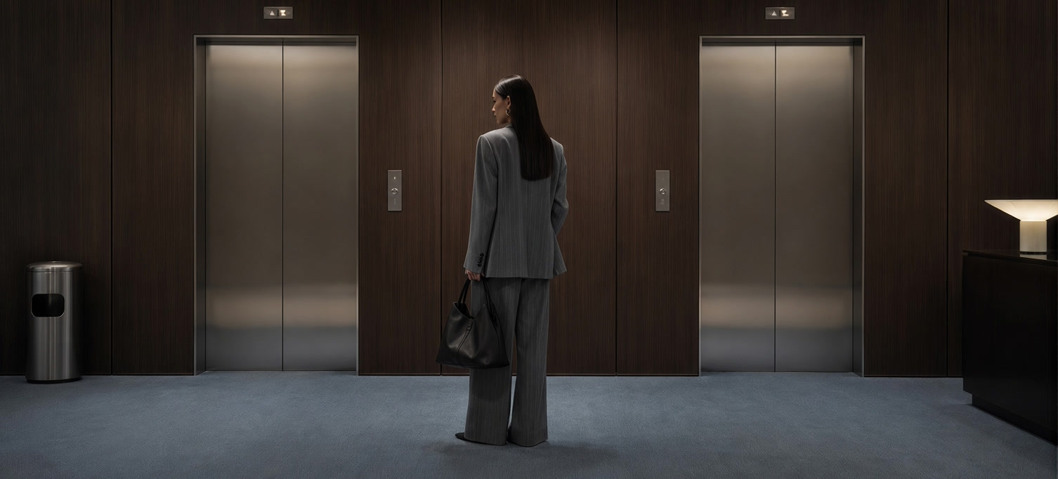 Lobby, both doors closed