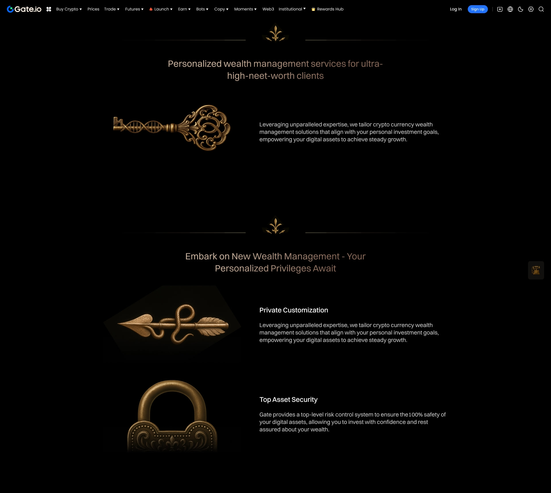 Personalized wealth management intro page