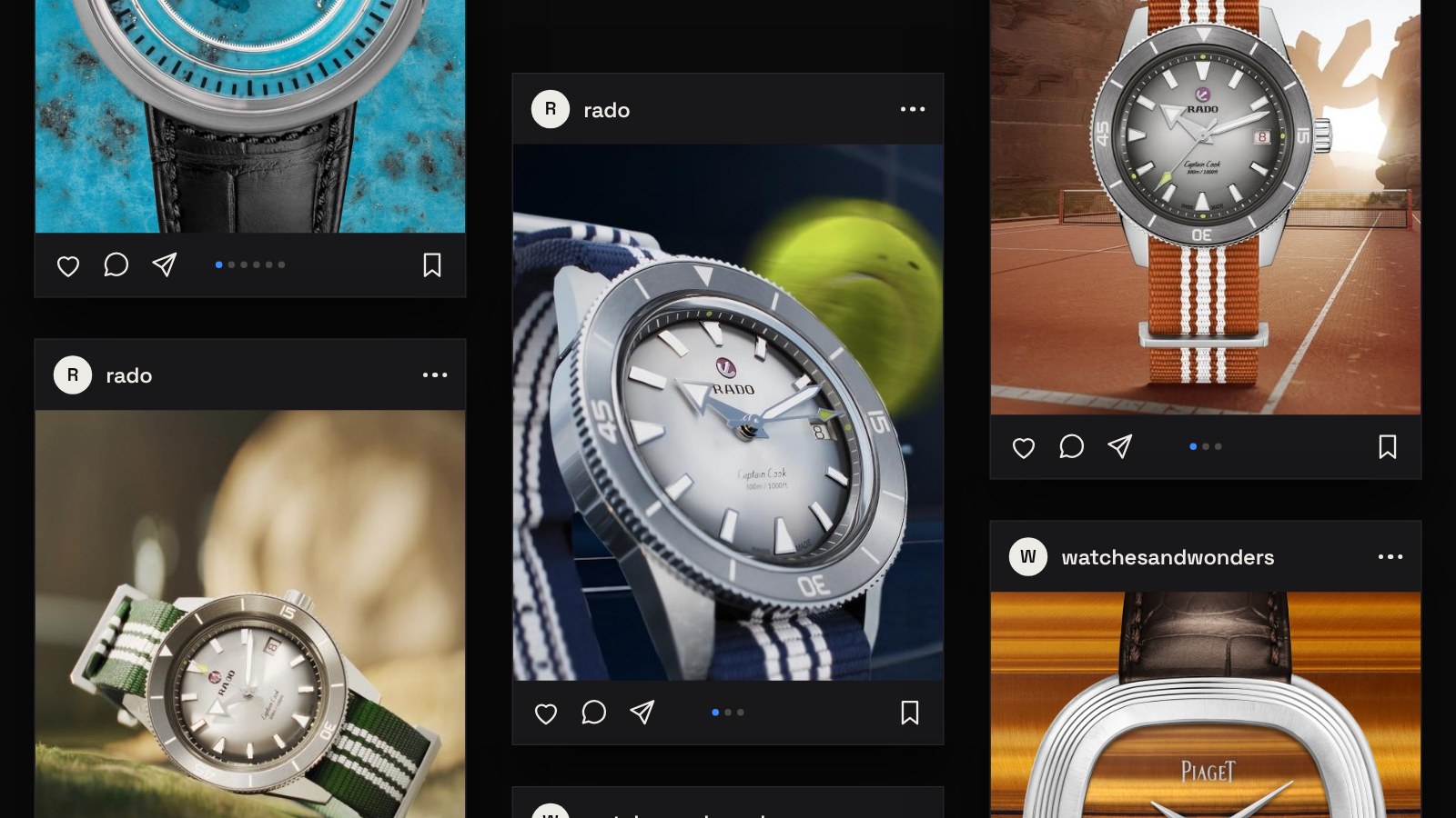 Instagram posts for RADO and Watches and Wonders